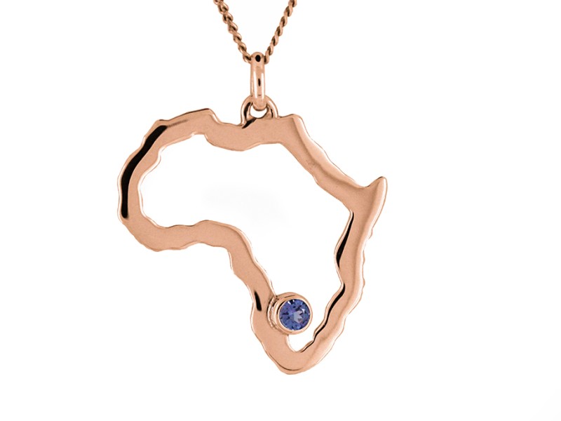Tanzanite in Africa Pendant - Rose Gold Tanzanite in Africa Pendant - Rose Gold